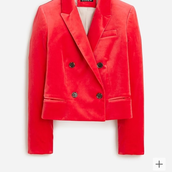 J.Crew Women’s Cropped double-breasted blazer in stretch velvet - Size 18 - Picture 4 of 5